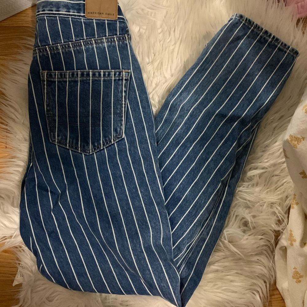 AE striped mom jeans!